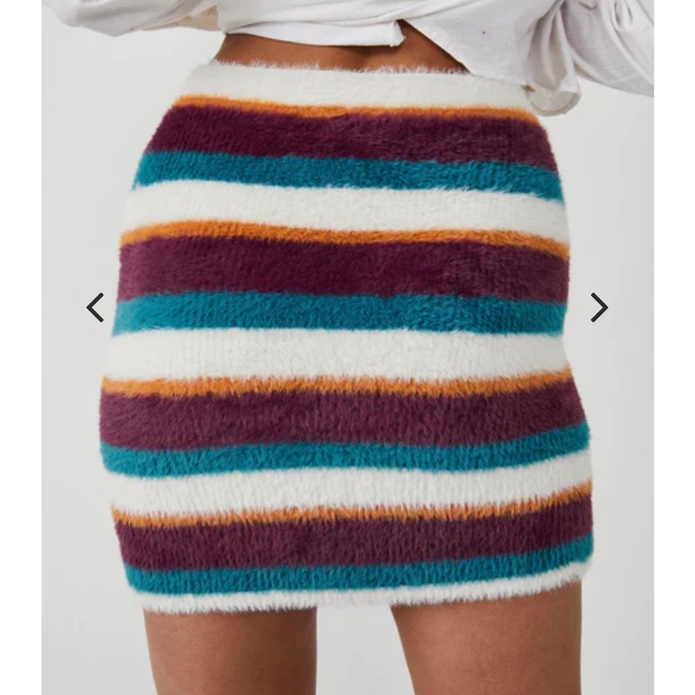 NWT Womens Free People Ciara Sweater Mini in Fig Jam Combo Mini Skirt - Picture 2 of 8